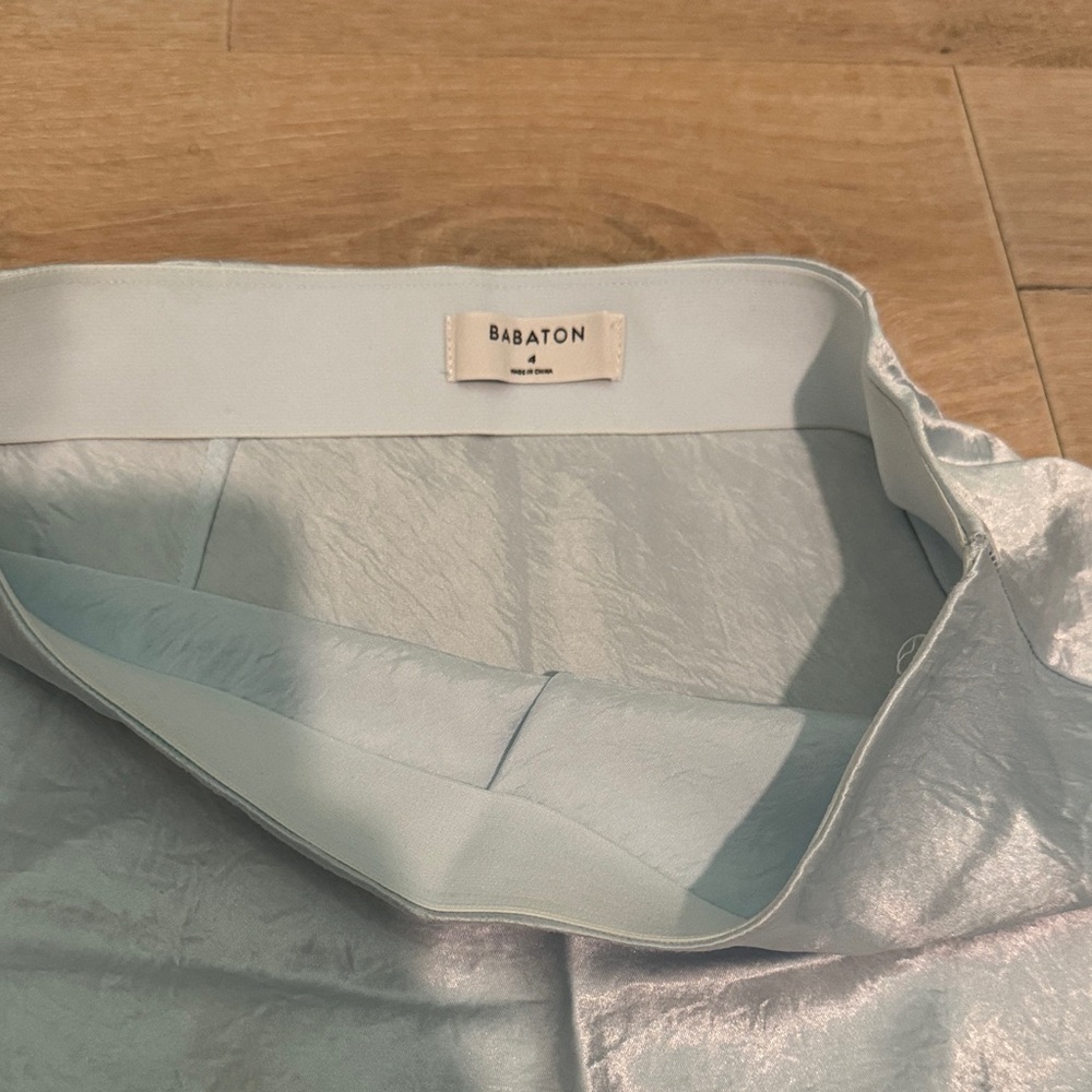 Aritzia Pale Blue Satin A-Line Mini Skirt - Picture 2 of 2